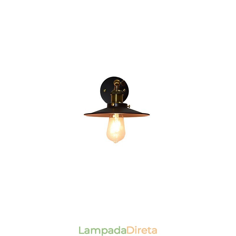 Pintura de parede única de ferro luminária de parede lâmpada sabre de luz preta muda na parede