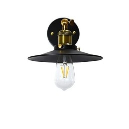Pintura de parede única de ferro luminária de parede lâmpada sabre de luz preta muda na parede