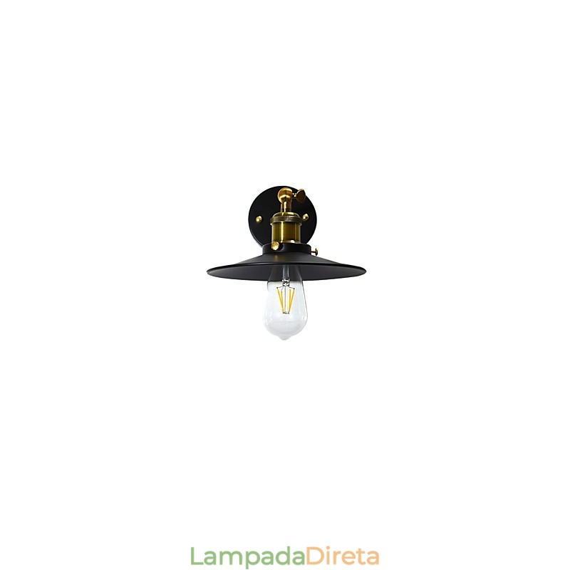 Pintura de parede única de ferro luminária de parede lâmpada sabre de luz preta muda na parede