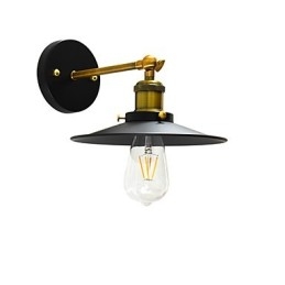 Pintura de parede única de ferro luminária de parede lâmpada sabre de luz preta muda na parede