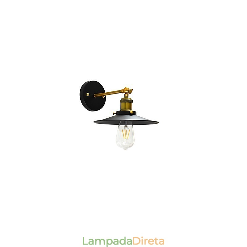 Pintura de parede única de ferro luminária de parede lâmpada sabre de luz preta muda na parede