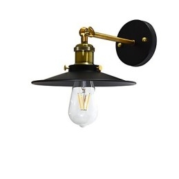 Pintura de parede única de ferro luminária de parede lâmpada sabre de luz preta muda na parede