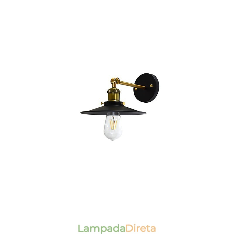 Pintura de parede única de ferro luminária de parede lâmpada sabre de luz preta muda na parede