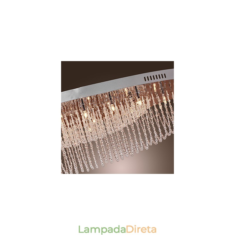 Moderno Contemporâneo Cristal Cromado Metal Montagem Embutida