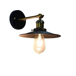 Pintura de parede única de ferro luminária de parede lâmpada sabre de luz preta muda na parede