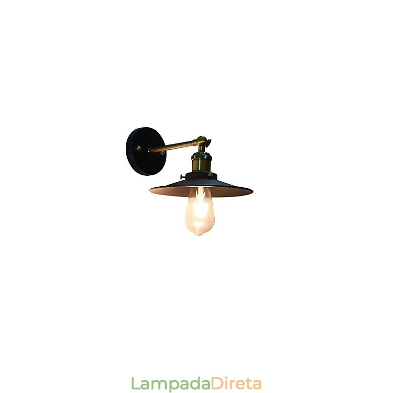Pintura de parede única de ferro luminária de parede lâmpada sabre de luz preta muda na parede