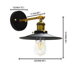 Pintura de parede única de ferro luminária de parede lâmpada sabre de luz preta muda na parede