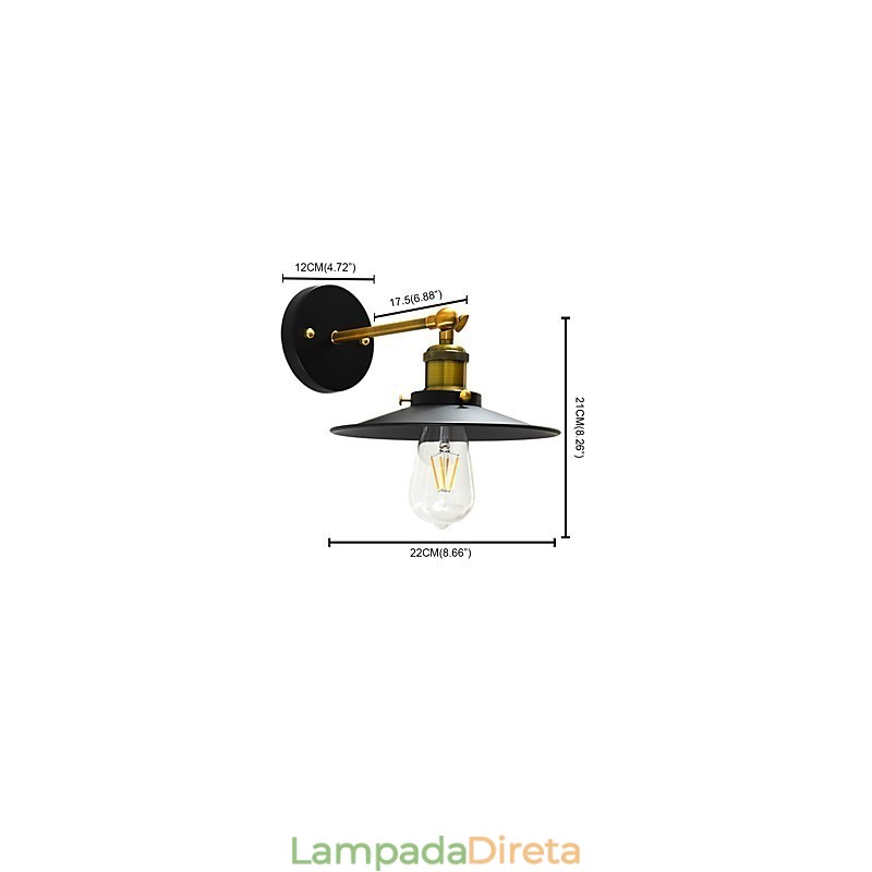 Pintura de parede única de ferro luminária de parede lâmpada sabre de luz preta muda na parede