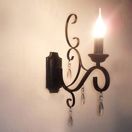 Lâmpada de vela de cristal Ferro Personalidade criativa Corredor Escada Decoração Lâmpada de cabeceira Lâmpada de parede