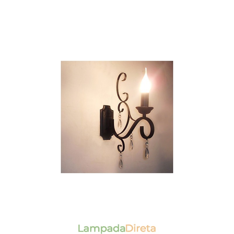 Lâmpada de vela de cristal Ferro Personalidade criativa Corredor Escada Decoração Lâmpada de cabeceira Lâmpada de parede