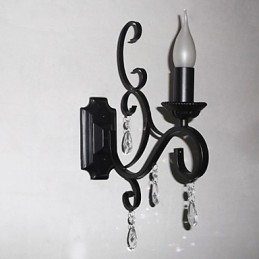 Lâmpada de vela de cristal Ferro Personalidade criativa Corredor Escada Decoração Lâmpada de cabeceira Lâmpada de parede