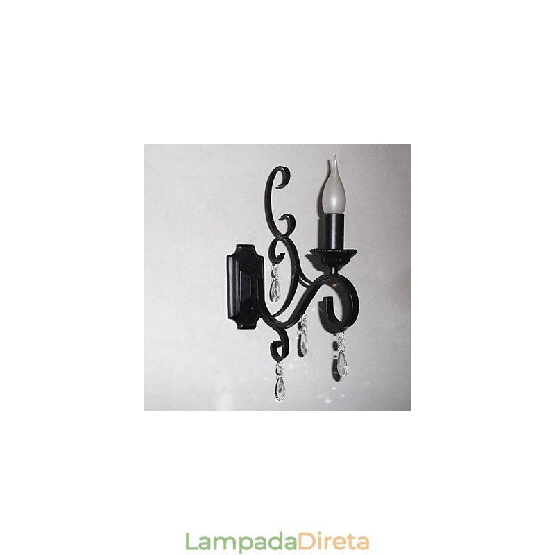 Lâmpada de vela de cristal Ferro Personalidade criativa Corredor Escada Decoração Lâmpada de cabeceira Lâmpada de parede