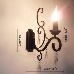 Lâmpada de vela de cristal Ferro Personalidade criativa Corredor Escada Decoração Lâmpada de cabeceira Lâmpada de parede