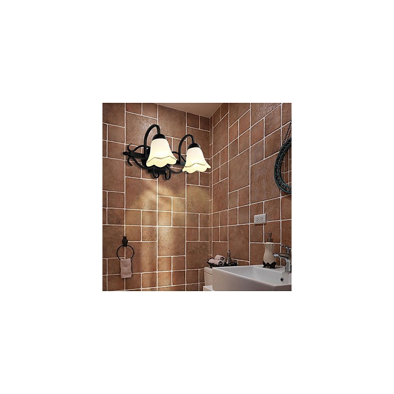 Luminária de parede galvanizada rústica Lodge para iluminação de banheiro Downlight