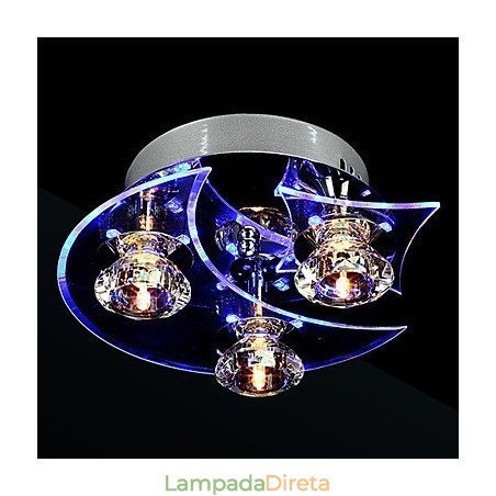 Lustre Moderno Cristal Living 3 Luzes Lustre Moderno Cristal Living 3 Luzes