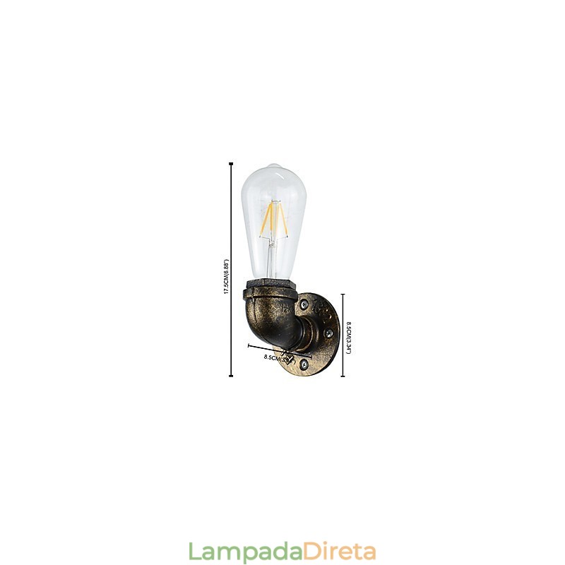 Arandelas de parede rústicas tradicionais clássicas de latão antigo para iluminação ambiente