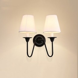Acabamento em óxido preto rústico Lodge, recurso para proteção dos olhos, arandelas de parede com luz ambiente, luminária de parede