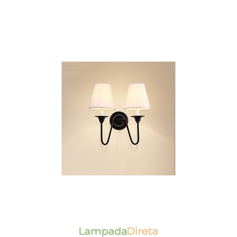 Acabamento em óxido preto rústico Lodge, recurso para proteção dos olhos, arandelas de parede com luz ambiente, luminária de parede