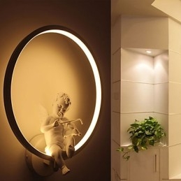 Luminária de parede moderna, criativa, personalidade, designer, anjo, decoração, lâmpada de alumínio, integrada, corredor, luminária de parede