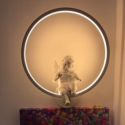 Luminária de parede moderna, criativa, personalidade, designer, anjo, decoração, lâmpada de alumínio, integrada, corredor, luminária de parede