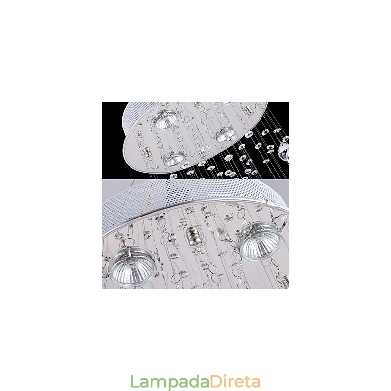 Lustre de cristal pendente, iluminação, 5 luzes, prata, canpoy, transparente, k9, cristal, hélice, teto, lâmpadas