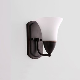 Acabamento em óxido preto rústico Lodge, recurso para proteção dos olhos, arandelas de parede com luz ambiente, luminária de parede