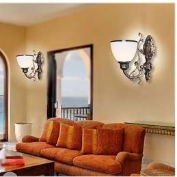 Luminária de parede americana simples Luminária de cabeceira Luminária decorativa para sala de estar Luminária de parede criativa em ferro forjado estilo europeu