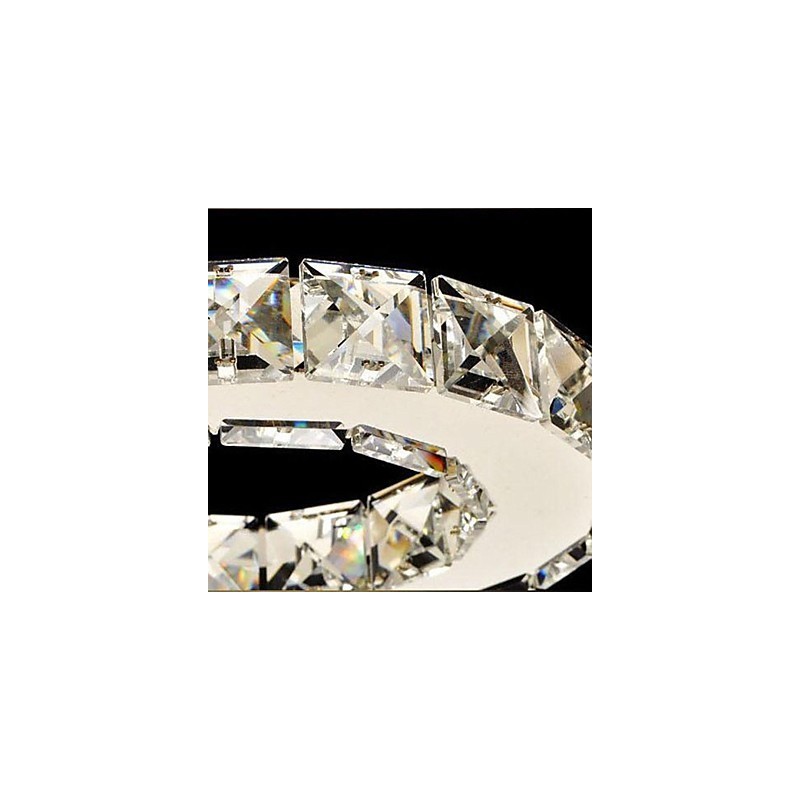 Cristal Flush Mount 5 Luzes Moderno Transparente Galvanoplastia Aço Inoxidável