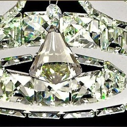 Cristal Flush Mount 5 Luzes Moderno Transparente Galvanoplastia Aço Inoxidável