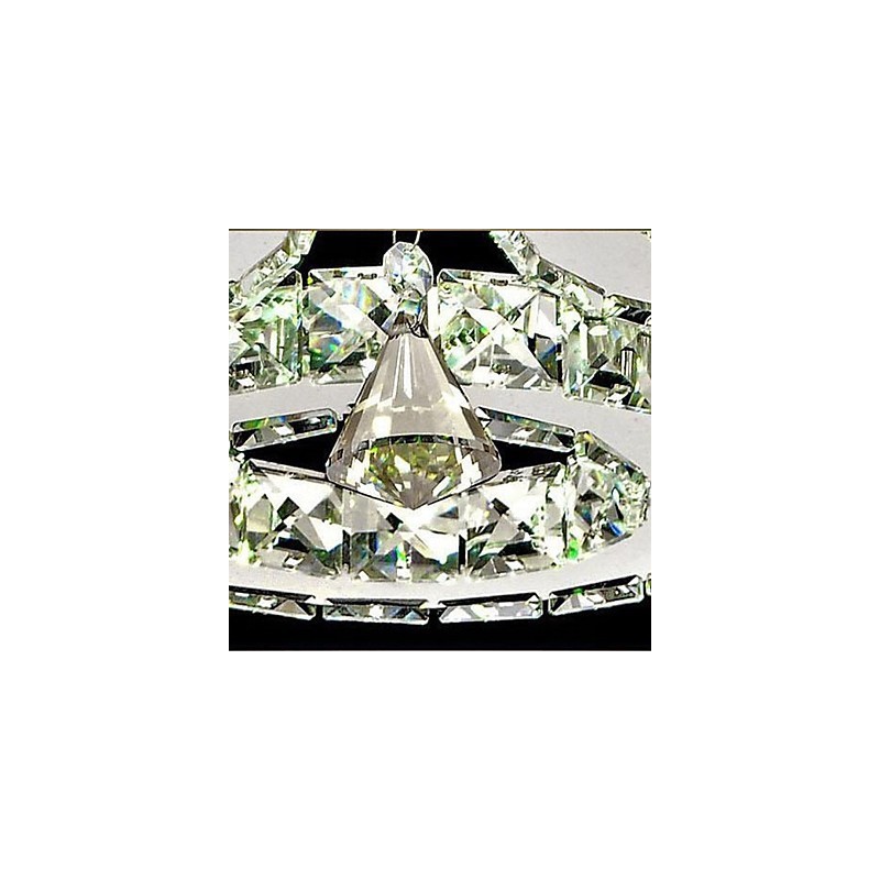 Cristal Flush Mount 5 Luzes Moderno Transparente Galvanoplastia Aço Inoxidável