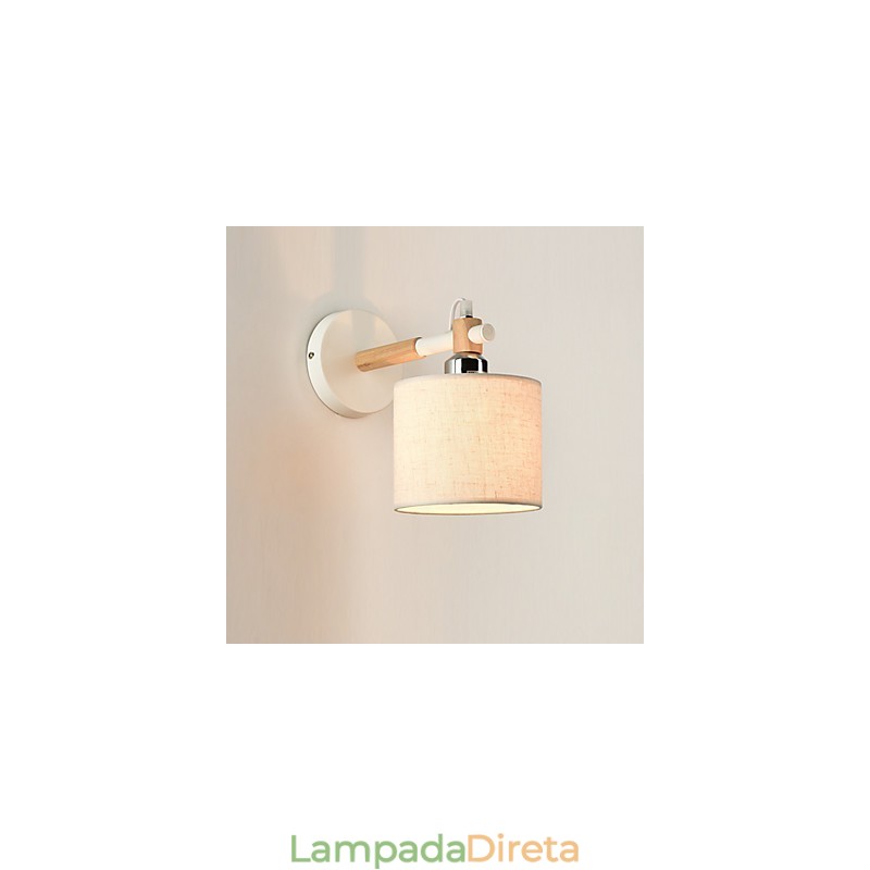 Aplique de parede de tecido moderno e contemporâneo com luz ambiente