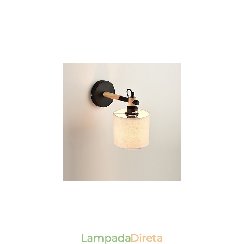 Aplique de parede de tecido moderno e contemporâneo com luz ambiente