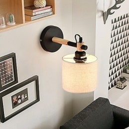 Aplique de parede de tecido moderno e contemporâneo com luz ambiente