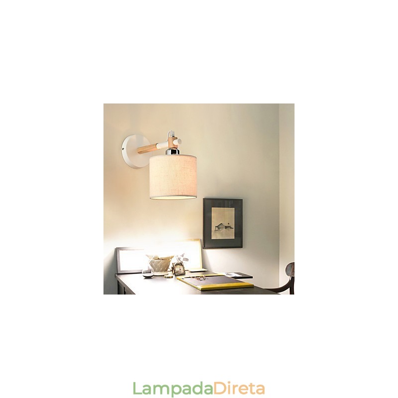 Aplique de parede de tecido moderno e contemporâneo com luz ambiente