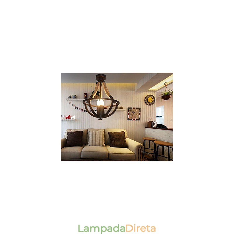 American Ceiling Retro Corda Simples Luminária