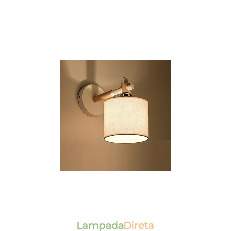 Aplique de parede de tecido moderno e contemporâneo com luz ambiente
