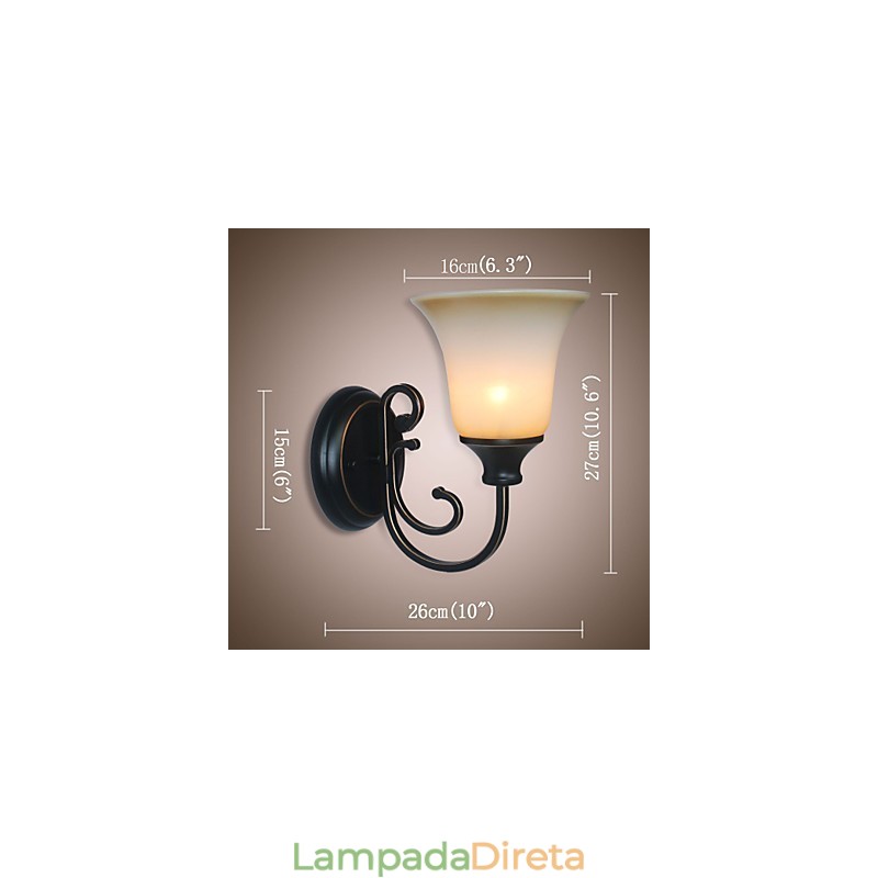 Luminária de parede antiga Luminária de cabeceira para quarto Luminária de parede para corredor e escada Luminária de parede retrô para sala de estar