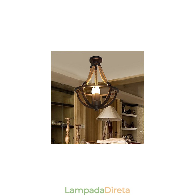 American Ceiling Retro Corda Simples Luminária