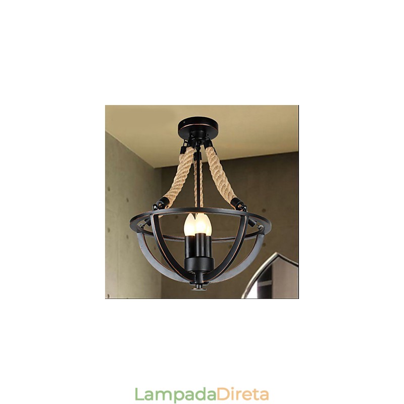 American Ceiling Retro Corda Simples Luminária