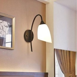 Luminária de parede simples americana preta para quarto, luminária de cabeceira para pesca