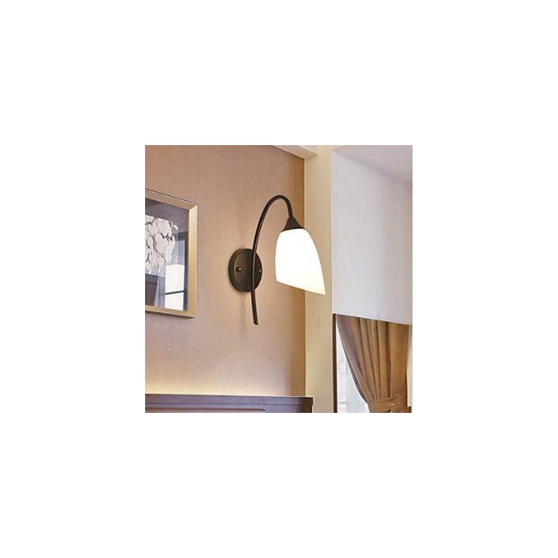Luminária de parede simples americana preta para quarto, luminária de cabeceira para pesca