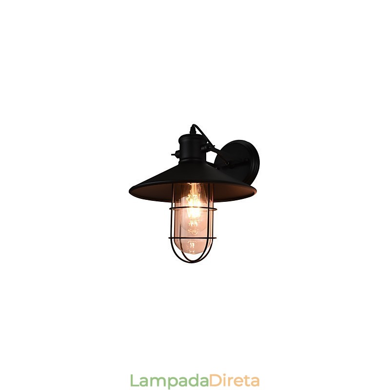 Luminária de parede Arandelas de parede Luminária de parede Lâmpada sabre de luz preta muda na parede