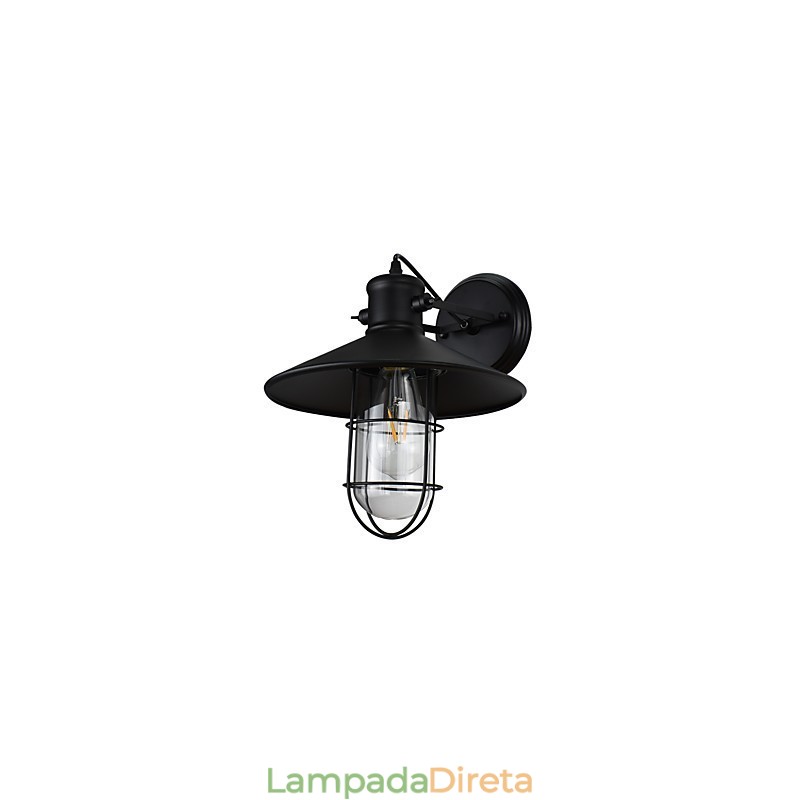 Luminária de parede Arandelas de parede Luminária de parede Lâmpada sabre de luz preta muda na parede