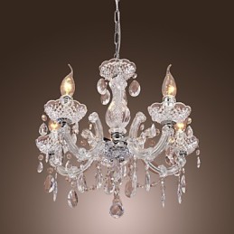 Upligh Chrome Lâmpada de Teto Luz de Vela Luminária de Acrílico Lustre Pingente