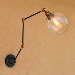 Recurso cromado rústico para luz ambiente de braço oscilante, luzes de braço oscilante, luz de parede
