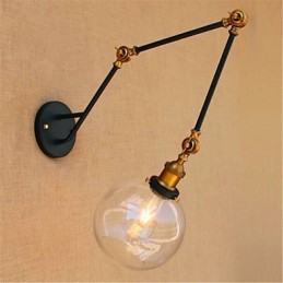 Recurso cromado rústico para luz ambiente de braço oscilante, luzes de braço oscilante, luz de parede