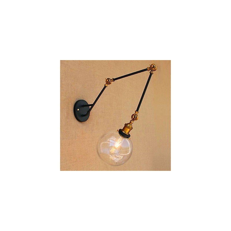 Recurso cromado rústico para luz ambiente de braço oscilante, luzes de braço oscilante, luz de parede