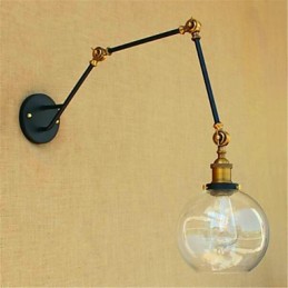 Recurso cromado rústico para luz ambiente de braço oscilante, luzes de braço oscilante, luz de parede
