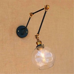 Recurso cromado rústico para luz ambiente de braço oscilante, luzes de braço oscilante, luz de parede