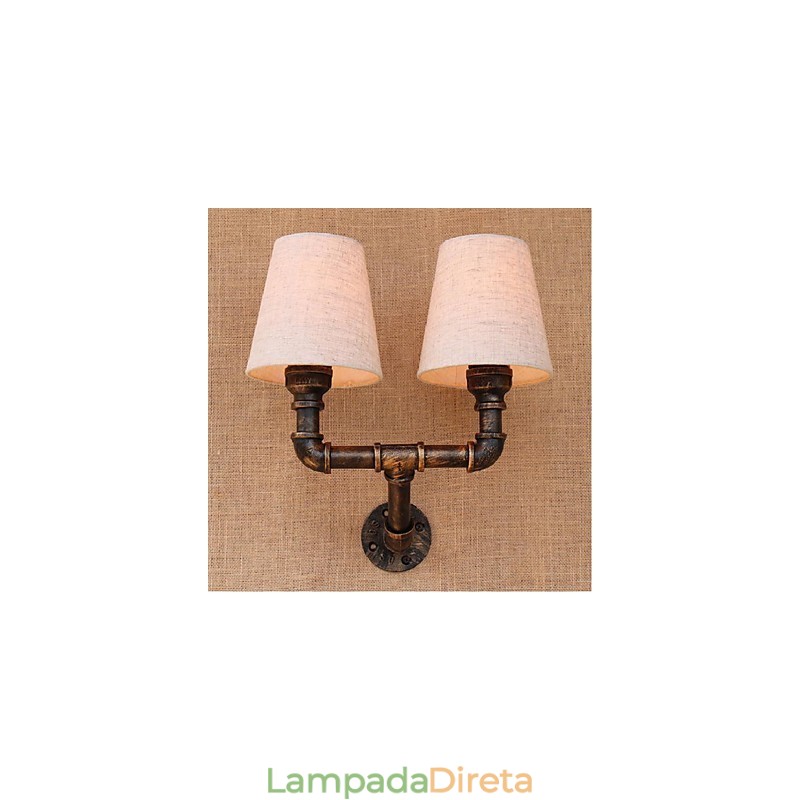 Luminária de parede rústica em latão para iluminação ambiente